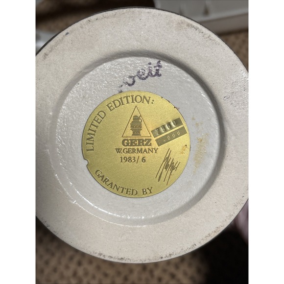 GERZ WEST GERMANY LIMITED EDITION, HUNTING TANKARD STEIN, RED FOXES, 1983 COA - Picture 10 of 10